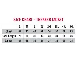 Striker Ice - Trekker Jacket - Black / Gray 7 Striker Ice - Trekker Jacket - Black / Gray -Ice Fishing Equipment Store 11305X Trekker Jkt Size Chart 1800x1800 35469.1667310162
