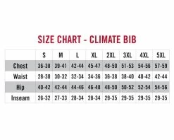 Striker Ice - Men's Climate Bibs - Black -Ice Fishing Equipment Store 21620X Climate Bib Size Chart 1800x1800 53827.1604421304