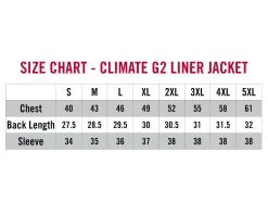 Striker Ice - Men's Climate G2 Softshell Jacket - Black 7 Striker Ice - Men's Climate G2 Softshell Jacket - Black -Ice Fishing Equipment Store 61425X Climate G2 Jkt Size Chart 1800x1800 16766.1604429815