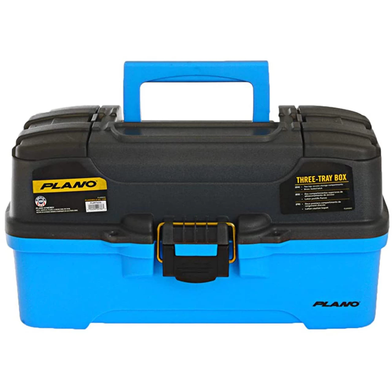 Plano 3-Tray Tackle Box W/Dual Top Access - Smoke & Bright Blue 3 Plano 3-Tray Tackle Box W/Dual Top Access - Smoke & Bright Blue
