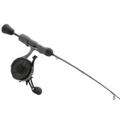 13 Fishing - FreeFall Ghost Stealth Edition Ice Combo 30" UL - FF Ghost + Tickle Stick (Reel Seat Handle - Left Hand - Black/Grey Camo -Ice Fishing Equipment Store Ghost Stealth Combo 1 52833.1666708130