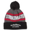 StrikeMaster® Pom Beanie - Black Grey Red -Ice Fishing Equipment Store SMBEANIE2 30106.1601044134